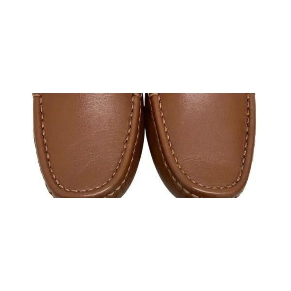 COACH CROSBY TURNLOCK MENS BROWN LEATHER DRIVER LOAFER SHOES NIB SIZE 8D